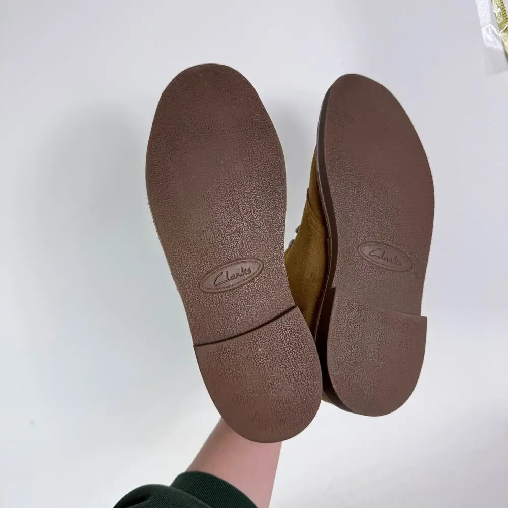 Clarks Bushacre 2 Chukka Boot Men's 9 Brown Lace-Up Round Toe Block Heel Casual